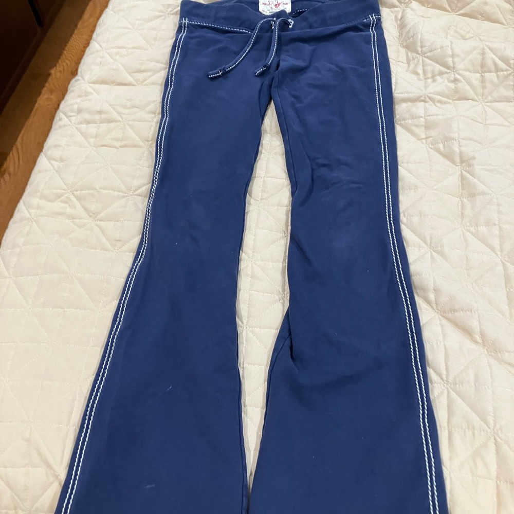 True Religion Blue Pants with White stitching